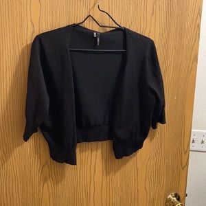 Maurices XL knit shrugs in navy and black.